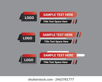 Vector Lower Third for Television News Bar Design Template, Lower Third News and Video Bars Set