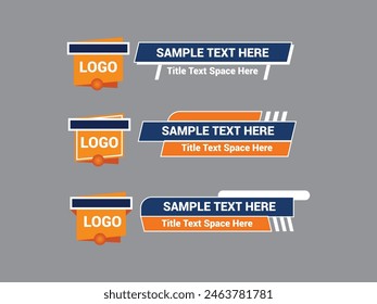 Vector Lower Third for Television News Bar Design Template, Lower Third News and Video Bars Set