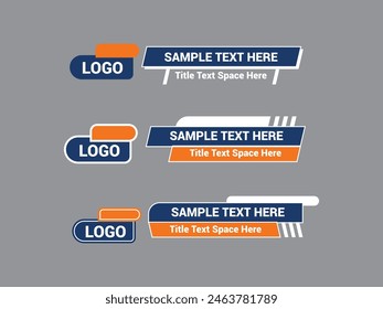Vector Lower Third for Television News Bar Design Template, Lower Third News and Video Bars Set