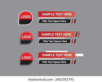 Vector Lower Third for Television News Bar Design Template, Lower Third News and Video Bars Set
