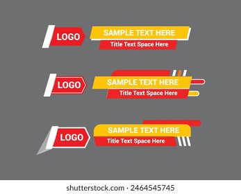 Vector Lower Third for Television News Bar Design Template, Lower Third News and Video Bars Set