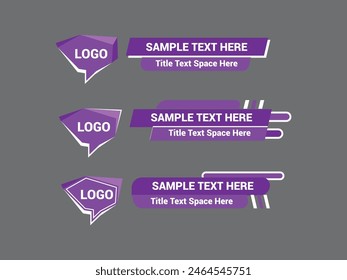 Vector Lower Third for Television News Bar Design Template, Lower Third News and Video Bars Set