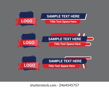 Vector Lower Third for Television News Bar Design Template, Lower Third News and Video Bars Set