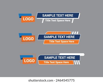 Vector Lower Third for Television News Bar Design Template, Lower Third News and Video Bars Set