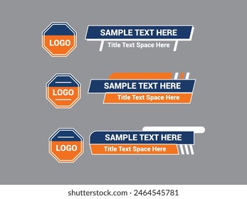 Vector Lower Third for Television News Bar Design Template, Lower Third News and Video Bars Set