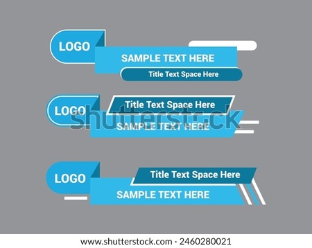 Vector Lower Third for Television News Bar Design Template, Lower Third News and Video Bars Set