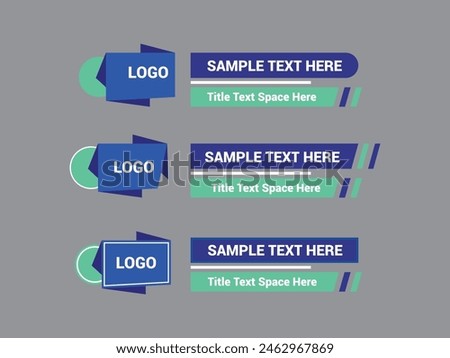 Vector Lower Third for Television News Bar Design Template, Lower Third News and Video Bars Set