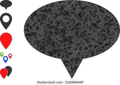 Vector low-poly banner place icon illustration is combined of scattered filled triangles. Triangulated banner place polygonal symbol vector illustration.