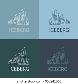 Vector low-poly iceberg. Poster and logo design. Logo element for business.