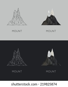 vector low-poly mount. poster and logo design. flat hipster  stile