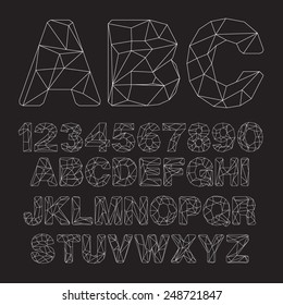 Vector Lowpoly Outline Font
