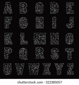 Vector Lowpoly Outline Font