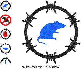 Vector low-poly rat arrest icon illustration is constructed from random filled triangles. Triangulated rat arrest polygonal icon vector illustration.