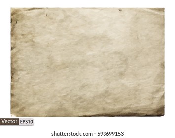 Vector low-poly triangular modern style old paper isolated on white background