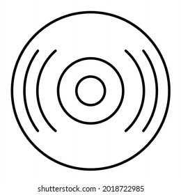 Vector Lp Disc Outline Icon Design
