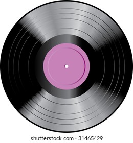 vector LP record with blank label