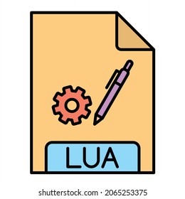 Vector LUA Filled Outline Icon Design
