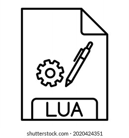 Vector LUA Outline Icon Design
