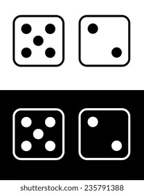 Vector Lucky Number Seven Dice Set in Black and Reverse