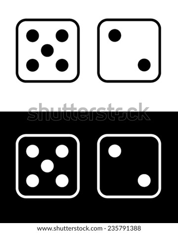 Vector Lucky Number Seven Dice Set in Black and Reverse