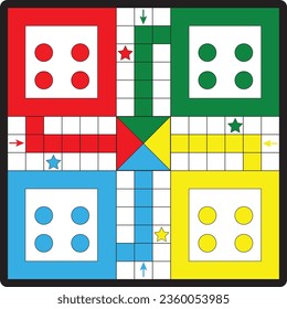 Vector ludo game board illustration design family game