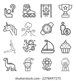 vector luggage collection with flat travel elements