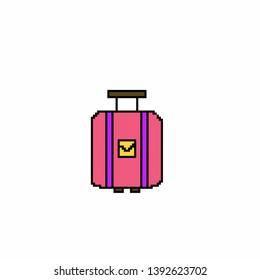 vector luggage concept in pixel art
