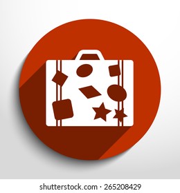 Vector luggage flat icon illustration.