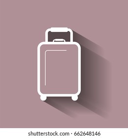 Vector luggage icon with shadow