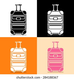 Vector luggage silhouette icon set