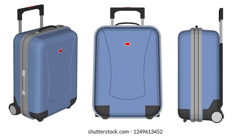 
Vector luggage with wheels