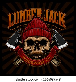 vector of lumberjack man with axe illustration