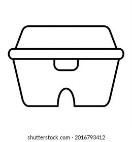 Vector Lunch Box Outline Icon Design
