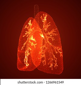 vector lungs and bronchi. vector design. point and dot style