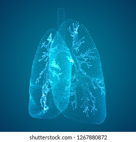 vector lungs and bronchi. vector design. point and dot style