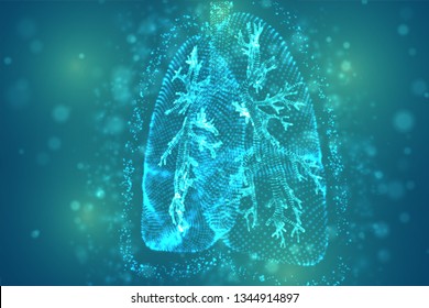 vector lungs and bronchi. vector design. point and dot style