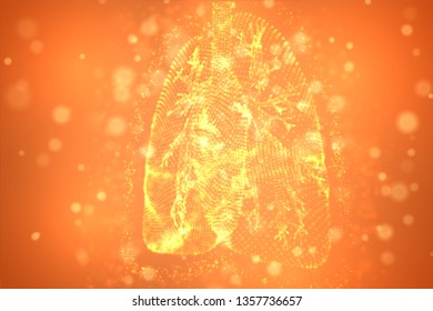 vector lungs and bronchi. vector design. point and dot style