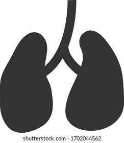 Vector lungs flat icon. Vector pictogram style is a flat symbol lungs icon on a white background.