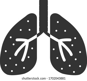 Vector lungs flat icon. Vector pictograph style is a flat symbol lungs icon on a white background.