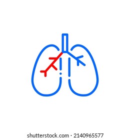 Vector lungs icon. Pixel perfect, editable stroke icon