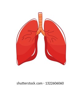 Vector lungs on white background. Doodle human organ. 