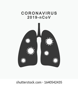 Vector lungs with virus. Novel coronavirus 2019-ncov.