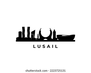 Vector Lusail skyline. Travel Lusail famous landmarks. Business and tourism concept for presentation, banner, web site.