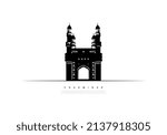 Vector lustration of Charminar monument in Hyderabad, India