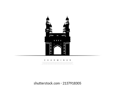 Vector lustration of Charminar monument in Hyderabad, India