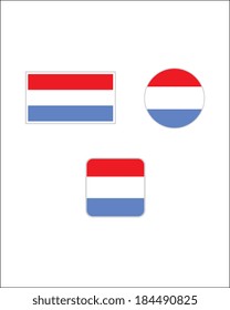 Vector Luxembourg Flag and Icon Set