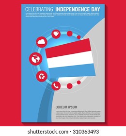Vector Luxembourg Independence Day Flyer template. Creative Brochure Title Page. National Day Leaflet design element. vector illustration