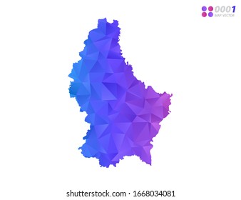 Vector Luxemburgo mapa mosaico triángulo de polígono colorido con fondo blanco. degradado de estilo.