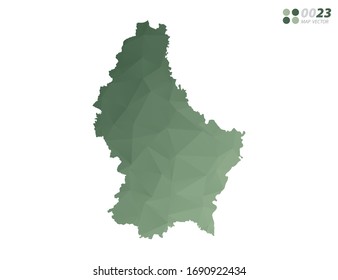 Vector of Luxembourg map green polygon triangle mosaic with white background. style gradient.
