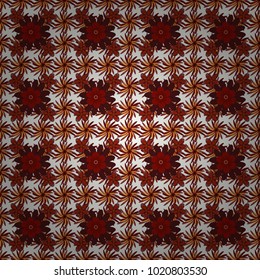 Vector luxurious flowers, vintage red, brown and gray colors. Seamless embroidered floral pattern.